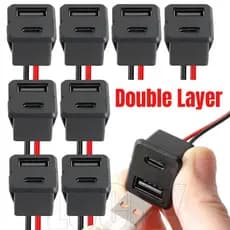 Conector De Soquete Fêmea USB Tipo C De Camada Dupla De 4 Unidades-Com Fios Desencapados-Extensão De Carregamento Rápido