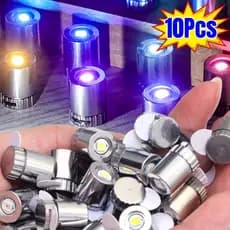 10 Unidades Mini Lâmpadas LED Pequenas-Lâmpada Operada Por Bateria-Para Base De Pavio De Lanterna-Decoração De Luzes Col