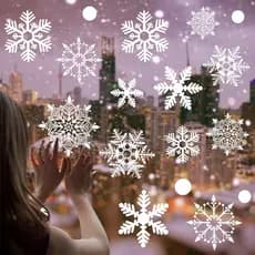 36 Pçs / Conjunto Adesivos Flocos De Neve Branco Para Janela De Natal / Decoração De Casa (Aurora)