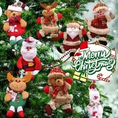12Pcs Natal Aleatório Urso De Papai Noel Lovely Angel Girls Toy Xmas Tree Hanging Ornaments Home Party Decoration