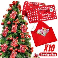3/5/10Pcs Papai Noel Envelope De Feltro Bordado Carta De Natal Decoração De Saco De Doces Para Presentes Crianças De Árvore Doméstica