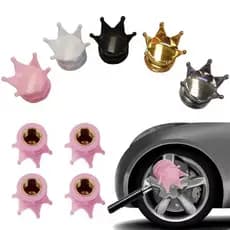 4 Pçs Universal Coroa Roda Válvula Cobre Carro Motocicleta Ar À Prova De Poeira Dwaterproof Água Tampas Do Aro Pneu Deco