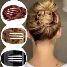 Moda Leopardo Oval Grampos De Cabelo Planos Novo Design Grande Garra Clipe Acrílico Francês Plana Redonda Acessórios Par