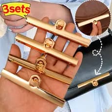 Elegante Saco De Couro De Metal Torção Bloqueio Fecho Segurança Longo Para Bolsa DIY Artesanato Reparação Peças De Ferra