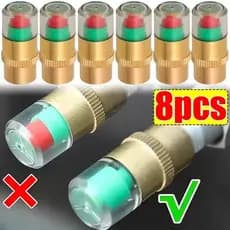 Núcleo De Cobre Detector De Pressão Dos Pneus Do Carro Motocicleta Tampa Aviso Ar Monitor Válvula Automática Peças Repos