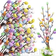 5-1 Pcs Artificial Páscoa Ovo Colorido Ramo Floral-Simulação Hastes De Flores De-Ornamento De Buquês-Galhos De Espuma-De