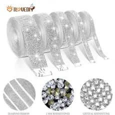 Adesivo Multiuso Autocolante De Strass/Adesivos Glitter Diamond Crystal Ribbon Para Decoração De Festa De Bricolagem