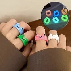 Fofo Anéis De Rã Brilhante Resina Dedo Circlet Girls Kids Acessórios Engraçados Personalizados De Cartoon Colorido Anel De Animais Populares Mulheres Homens Moda Festa Simples Jóias
