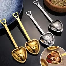 SLXC-1/2Pc Bola De Chá Portátil Em Forma De Amor-Filtro De Aço Inoxidável 304-Criativo , Dourado , Prateado , Formato De
