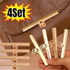 4-1Set Bag Metal Fecho Turn Locks-Fixadores De Bolsa-Trava De Couro De Tira Longa-Fechaduras Giratórias De Fechamento Fi