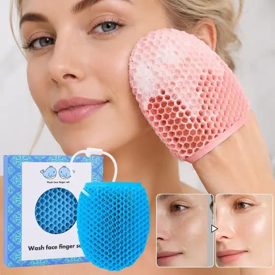 [BR] Toucas De Banho Esfoliantes Em Favo De Mel-Escova De Limpeza Esfoliante Corporal-Luva De Silicone-Esponja De Lavage
