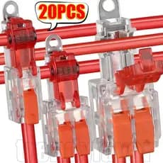 Conector De Fio De Emenda Livre De Descascamento Tipo T De 4-20 Unidades-Caixa De Junção De Alavanca Iluminação Led-Cone