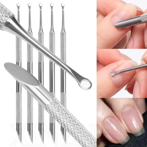 Pá De Cabeça Oblíqua Circular Push-Lixa De Moagem De Unhas Chanfradas-Bastões De Manicure-Remoção De Pele Morta Nas Mãos