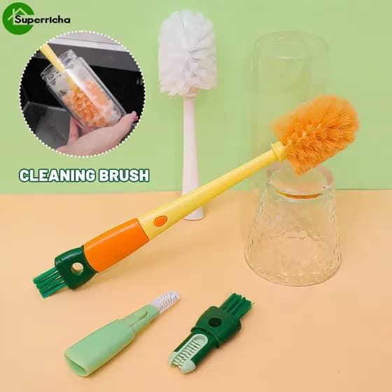 4 Em 1 Escova De Limpeza De Copo De Cenoura/Gadgets De Cozinha Doméstica/Kit Multiuso Destacável/Limpador De Tampa De Mamilo De Garrafa/Detalhada De Cabo Longo