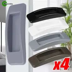 4PCS Ajudante De Puxar Gaveta Autoadesivo-Plástico , Sem Furadeira , Conveniente-Puxadores De Puxador Armário Porta Deslizante Para Janela , Guarda-Roupa , Vidro