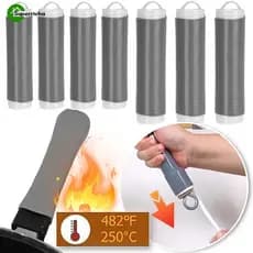 Manga De Borracha Com Cabo De Ferro-Antiderrapante , Anti-Calcário , Resistência A Altas Temperaturas-Capas De Isolamento Térmico Cozinha Wok-Para Garras Protetoras De Panelas De Fritura