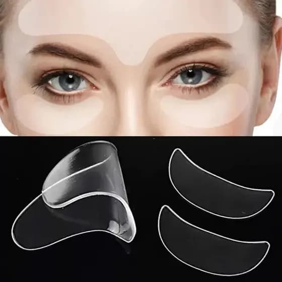 Kit Adesivo Testa Olho Silicone Reutiliz Anti Rugas 3 Peças