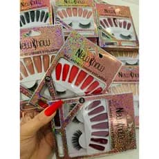 Unha postiça + Cílios postiço kit unha mais cílios