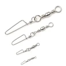 50pcs/lot Barril Giratório Com Baloiço De Aço Inoxidável Para Iscas Anzóis Acessórios De Conexão Pesca No Mar