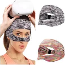 Acessórios VR Máscara De Olho Capa Respirável Suor Banda Estofamento Com Fones De Ouvido Realidade Virtual Para Oculus Q
