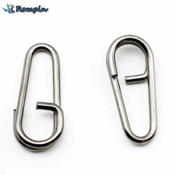 50 Pçs / Lote Aço Inoxidável Dobrado Morto Oval Dividir Anéis Loop Isca Assorted Snap Giratória Conector De Pesca Equipamento De Pesca 16 18 21mm