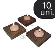 10 Porta velas rústicos em madeira