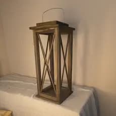 Luminária Marroquina Rústica em Madeira 42 cm | Decoração Artesanal Estilo Oriental