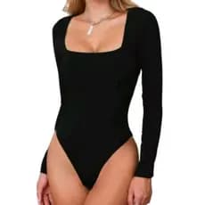Body Feminino Manga Longa Com Detalhe Quadrado