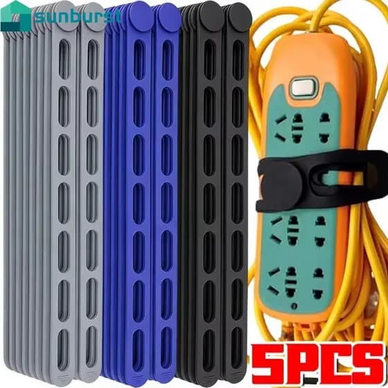 [Home] 1/3/5 Unidades De Faixa Elástica De Silicone Reutilizável De 54 Cm-Alça De Fixação Com Trava Automática Resistent
