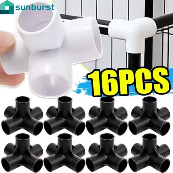 Conector De Encaixe De Tubo De PVC De 16/8/4 Unidades-Articulações De Plástico Tridimensionais De Três Vias E Quatro-Peç