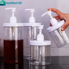 Frasco De Bomba PET 500/1000ml-Recipiente De Detergente Para Roupa De Loção De Boca Larga-Frascos Dispensadores Portátei