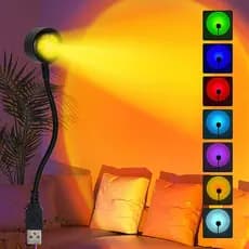 Atmosfera Romântica Decoração Luz USB Carregando Luzes Noturnas Suaves 360 ° Lâmpada De Projeção De Pôr-Do-Sol Rotativo Portátil Para Quarto Café Festa Acampamento