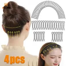 Penteado De Cabelo Quebrado Invisível Feminino/Faixa Curva Pente De Inserção Fixa/Acessórios De Modelagem Profissional