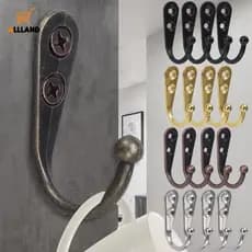 10/20Pcs Ganchos De Armazenamento De Liga De Zinco Vintage Com Parafusos Cabides De Parede Para Casacos De Toalhas Organizador Doméstico De Roupas De Chapéu