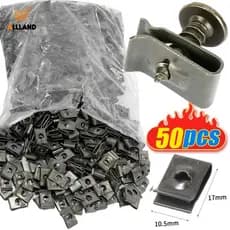 10/20/30/40/50 Pcs Parafusos Metálicos Para Carros Auto-Roscantes U-Clip Com Porca Roscada De Proteção Anti-Ferrugem Fivela De Ferro Peças Automotivas