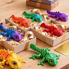 5/3/1Pcs Modelos Camaleão Com Impressão 3D-Artesanato Animal Colorido-Figuras Móveis Multiarticulares-Ornamento De Mesa