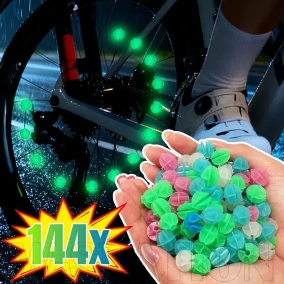 144-36 Unidades De Contas De Raio De Bicicleta Luminosas-Clipe De Decoração De Roda-Conta De Cor Reflexivo-Tubos De Envo