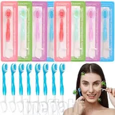 4/16 Unidades 5 Em 1 Escova De Dentes Descartável Com Contas Explodidas-Acessórios De Viagem-Para Cuidados Os-Pasta De D