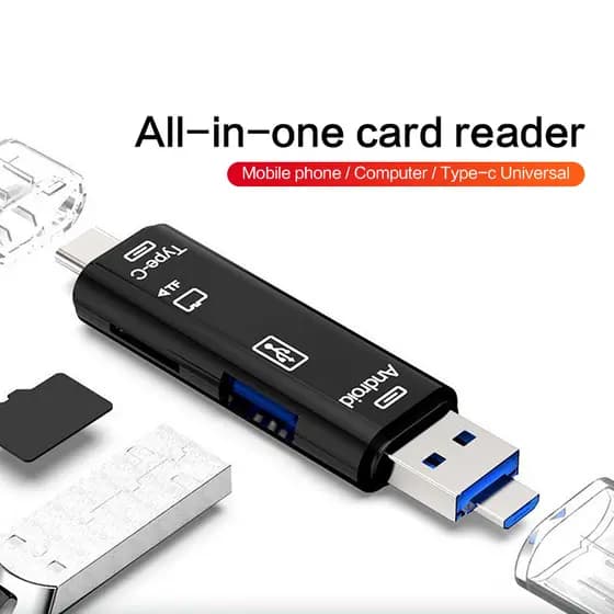 5 Em 1 Tipo C Leitor De Cartão Otg De Alta Velocidade Micro Usb Para Usb 3.0 Adaptador Tf Sd Leitor De Cartão De Memória