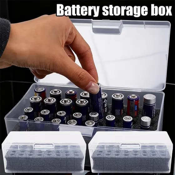 3-1Pcs 32 slot Caixa De Armazenamento De Bateria AA/AAA-Organizador Transparente-Suporte De Grande Capacidade-Estojo Mul