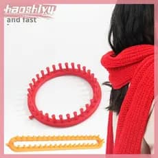HAO 1 Conjunto Retângulo Redondo Tricô Tear Tecelagem Cachecol Camisola Chapéu Xale Costura Máquina De DIY Artesanato Tr