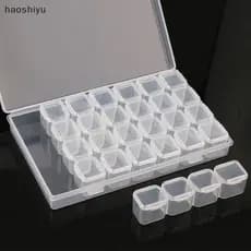 HAO 28 Grade Caixa De Armazenamento De Plástico Transparente Compartimento Ajustável Organizador Para Jóias Contas Pílul