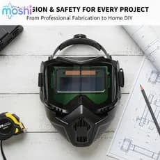 MOSHI Capacete De Soldagem Com Escurecimento Automático , Cor Verdadeira , Rápido , Resistente A Impactos , Máscara Elét