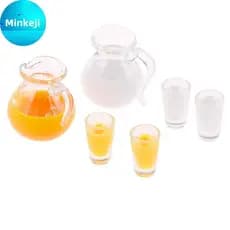 Milleji 1/12 Casa De Bonecas Brinquedos Em Miniatura Suco/Jarro De Leite Para Acessório De Cozinha br