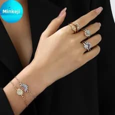Milleji 2 Peças Corrente De Moda Para Homens E Mulheres Bom Amigo Presentes Novo Metal Magnético Sol Lua Casal Nelace Te