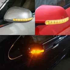 leiho 2Pcs Universal Soft Amber 9 SMD12V Lâmpada Indicadora De Espelho Retrovisor LED Para Carro