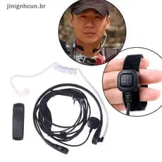 jinignhcun Garganta Microfone Fone De Ouvido Dedo PTT Para UV5R 888s Rádio Walkie Talkie BR