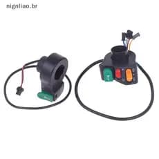 nignliao 3 Em 1 Bicicleta Elétrica Scooter Motocicleta Lidar Com Interruptor De Plástico Farol Chifre Botão Sinal Volta