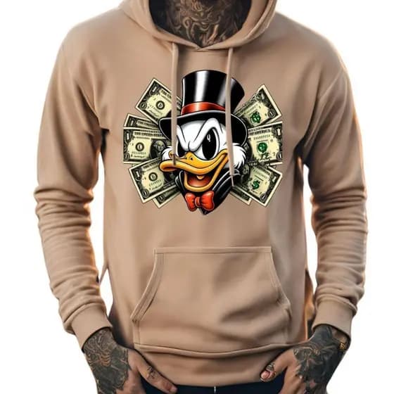 Blusa De Frio Tio Patinha Moletom, Casaco de frio quentinho, com capuz e bolso, envio rapido