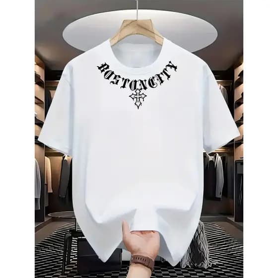 Camiseta Básica Casual Camisa Masculina De Algodão